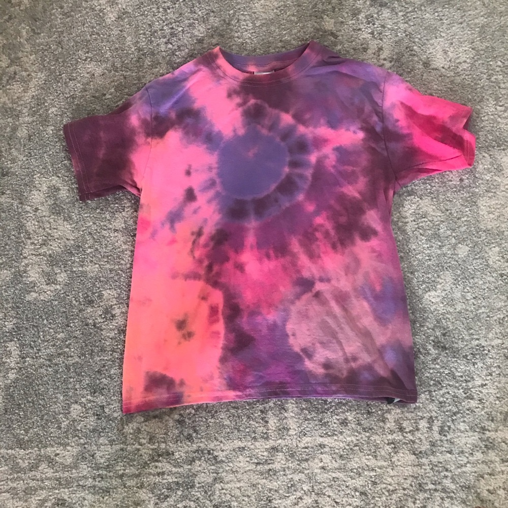 Pink and purple Tye dye short sleeve shirt